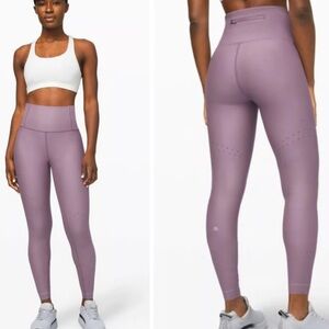 Lululemon In Focus Run Leggings Size 6 - Frosted Mulberry